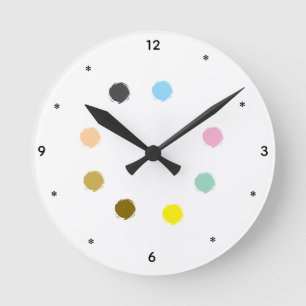 Elegante farbige Punkt-Rund-Acryl-Wanduhr Runde Wanduhr