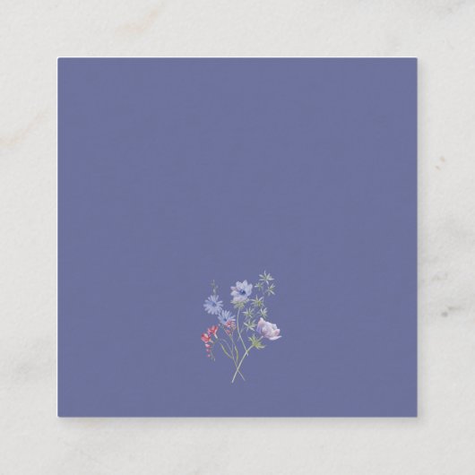 Elegante farbige Spring Wildblume QR Code Details Begleitkarte (Rückseite)