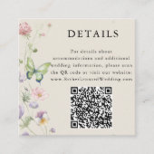 Elegante farbige Spring Wildblume QR Code Details Begleitkarte (Vorderseite)