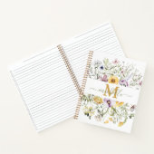Elegante farbige Wildblume für Monogramm Notizblock (Innenseite)