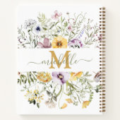 Elegante farbige Wildblume für Monogramm Notizblock (Rückseite)