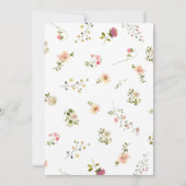 Elegante farbige Wildblume Hochzeitmonogramm Einladung (Rückseite)