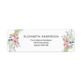 Elegante farbige Wildblumen geben das Adressetiket (Vorne)