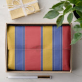 Elegante Farbstreifen, Rot-Blau-Gelb und Silber Seidenpapier (Geschenk)