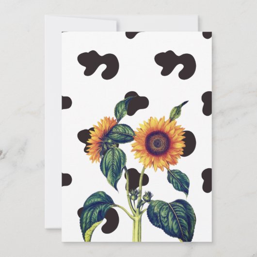 Elegante Farm Sonnenblumendusche Einladung (Rückseite)