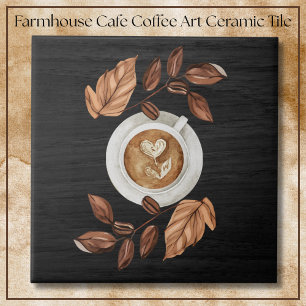 Elegante Farmhouse-Kaffeetasse Kunst Café Fliese