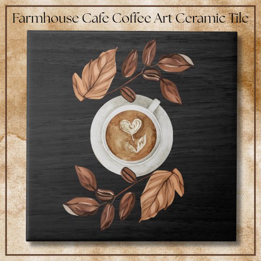 Elegante Farmhouse-Kaffeetasse Kunst Café Fliese