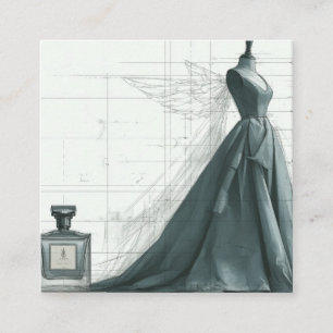 Elegante Fashion-Beilagekarte – Kleid & Parfüm Begleitkarte