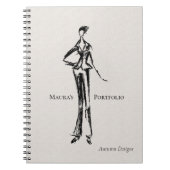Elegante Fashion Designer Portfolio Sketch Notizblock (Vorderseite)