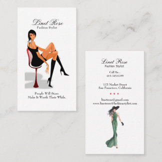 Elegante Fashion Stylist Girl Visitenkarte