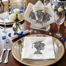 Elegante Faux-Diamant- und Saphir-Absolventin Pa
