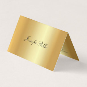 Elegante Faux-Gold kalligrafierte moderne Vorlage Visitenkarten