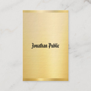 Elegante Faux-Gold-Klassiker-Text Vintage-Vorlage Visitenkarte