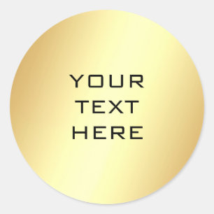 Elegante Faux-Gold-Vorlage Fügen Sie Ihren Text Tr Runder Aufkleber