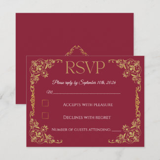 Elegante Faux-Goldfolie-Botanical-RSVP-Hochzeit  RSVP Karte