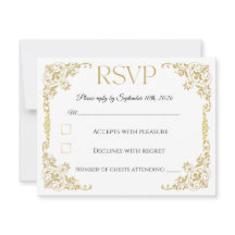 Elegante Faux-Goldfolie-Botanical-RSVP-Hochzeit 
