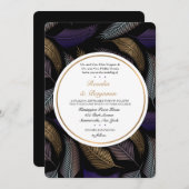 Elegante Feathers Einladung (Vorne/Hinten)