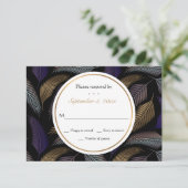 Elegante Feathers RSVP Cards Karte (Stehend Vorderseite)