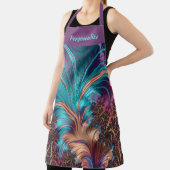 Elegante Federn Lila Aquamarinen Abstrakten Person Schürze (InSitu)