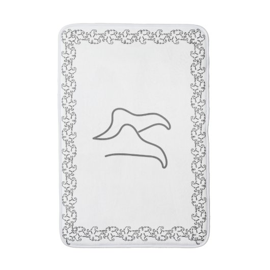 Elegante Feet Bathmat mit dekorativer Grenze Badematte (Vorderseite Vertikal)