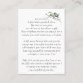 Elegante Feier der Lebensgebet-Karten Visitenkarte (Rückseite)