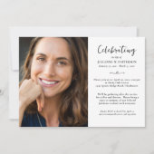 Elegante Feier des Fotos des Lebens Gedicht Einladung (Vorderseite)