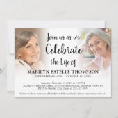 Elegante Feier des Lebens 3 Fotos Gedenkveranstalt Einladung (Vorderseite)