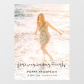 Elegante Feier des Lebens | Beerdigungsdenkmal Fensteraufkleber (Blatt)