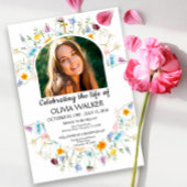 Elegante Feier des Lebens Blumenbeerdigung Einladung