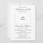 Elegante Feier des Lebens Foto hinzufügen Einladung (Vorderseite)