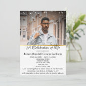 Elegante Feier des Lebens Geschmackvolle Beerdigun Einladung (Stehend Vorderseite)