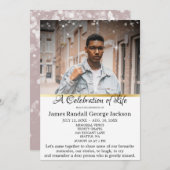 Elegante Feier des Lebens Geschmackvolle Beerdigun Einladung (Vorne/Hinten)