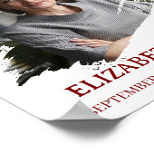 Elegante Feier-des-Lebens-Skript-Foto-Bestattung F Poster (Ecke)