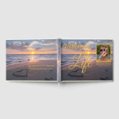 Elegante Feier des Lebens Sonnenuntergang Foto Gästebuch (Voll)