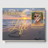 Elegante Feier des Lebens Sonnenuntergang Foto Gästebuch (Vorderseite)