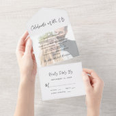 Elegante Feier mit der Hochzeitsempfehlung des Fot All In One Einladung (Abreißen)