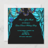 Elegante Feier Weihnachten Blue White Drinks Einladung (Rückseite)