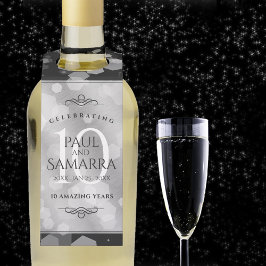 Elegante Feier zum 10. Geburtstag von Zinn Flaschenanhänger