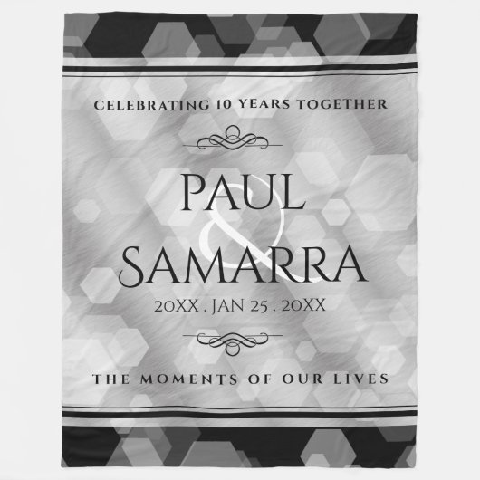 Elegante Feier zum 10. Geburtstag von Zinn Fleecedecke (Vorderseite)