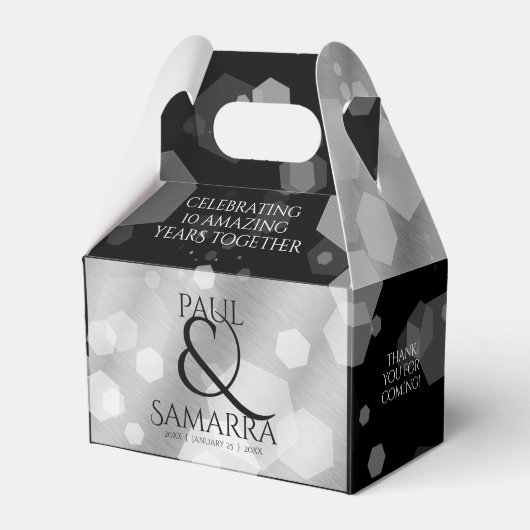Elegante Feier zum 10. Geburtstag von Zinn Geschenkschachtel (Vorderseite)
