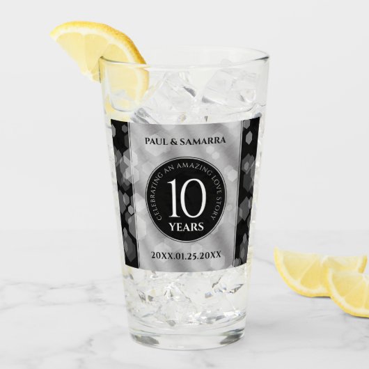 Elegante Feier zum 10. Geburtstag von Zinn Glas (Vorderseite Ice)