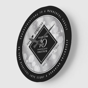 Elegante Feier zum 10. Geburtstag von Zinn Große Wanduhr