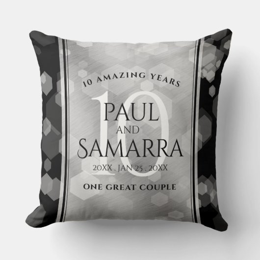 Elegante Feier zum 10. Geburtstag von Zinn Kissen (Vorderseite)