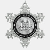 Elegante Feier zum 10. Geburtstag von Zinn Schneeflocken Zinn-Ornament (Vorderseite)