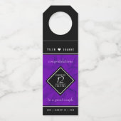 Elegante Feier zum 12. Geburtstag der Seidenhochze Flaschenanhänger (Rückseite)