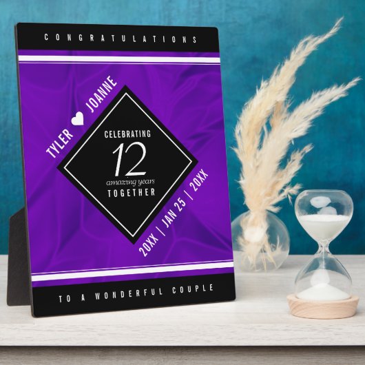 Elegante Feier zum 12. Geburtstag der Seidenhochze Fotoplatte (Seite)