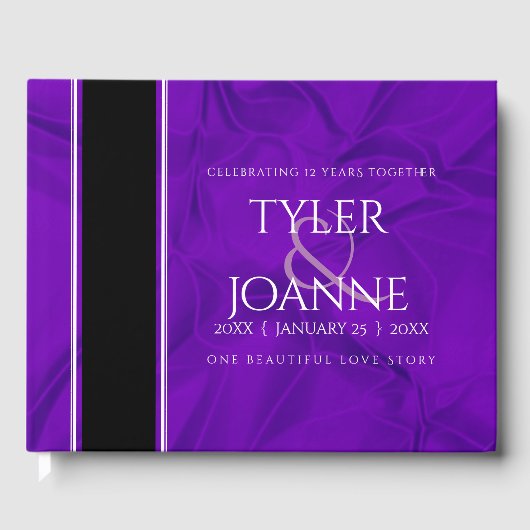 Elegante Feier zum 12. Geburtstag der Seidenhochze Gästebuch (Vorderseite)
