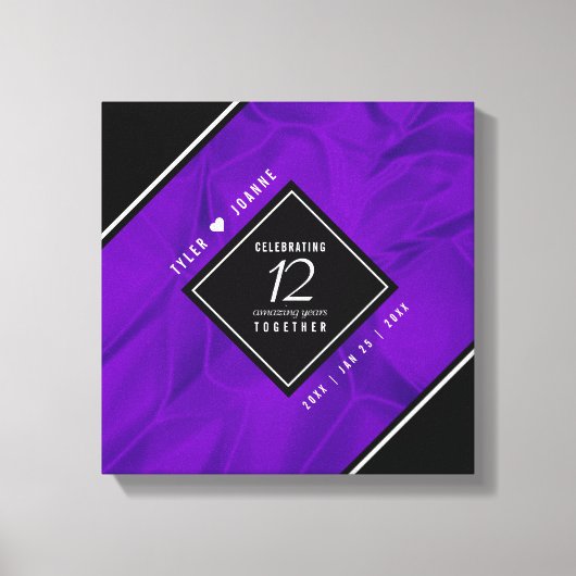 Elegante Feier zum 12. Geburtstag der Seidenhochze Leinwanddruck (Vorderseite)