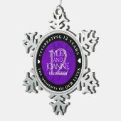 Elegante Feier zum 12. Geburtstag der Seidenhochze Schneeflocken Zinn-Ornament (Rechts)