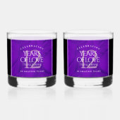 Elegante Feier zum 12. Geburtstag der Seidenhochze Whiskyglas (Vorderseite)